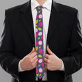 Purple Pitaya Pattern Print Necktie
