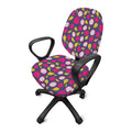 Purple Pitaya Pattern Print Office Chair Cover