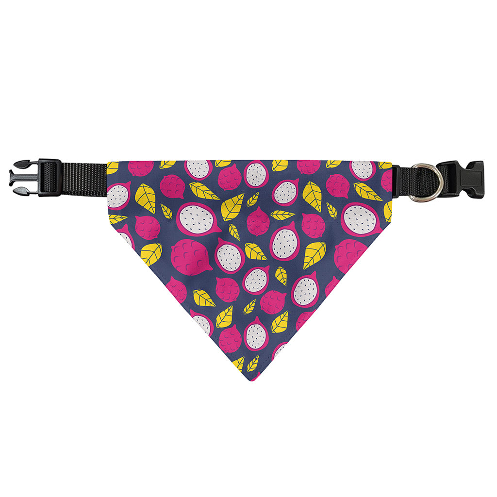 Purple Pitaya Pattern Print Over The Collar Dog Bandana