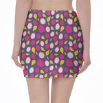 Purple Pitaya Pattern Print Pencil Mini Skirt