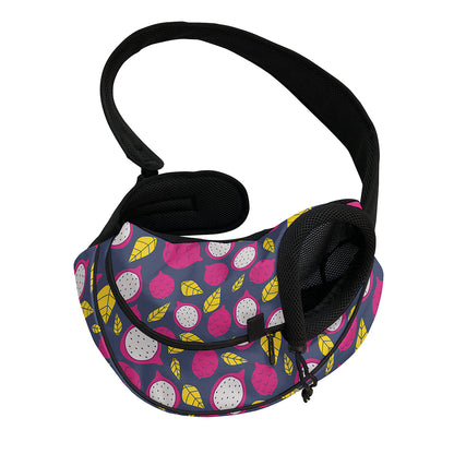 Purple Pitaya Pattern Print Pet Sling Carrier