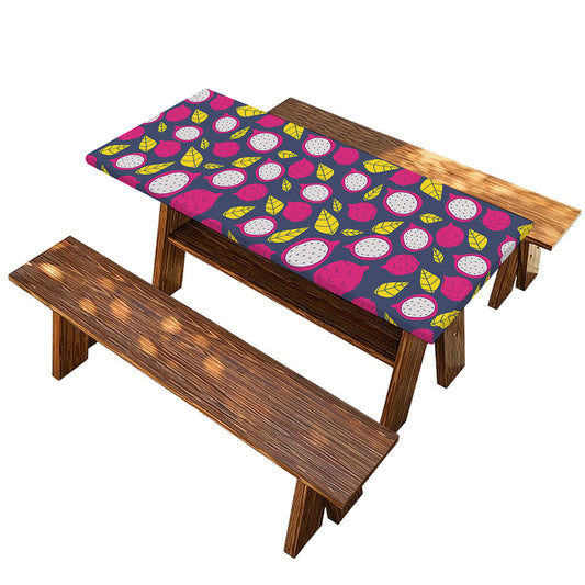 Purple Pitaya Pattern Print Picnic Table Cover