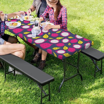 Purple Pitaya Pattern Print Picnic Table Cover