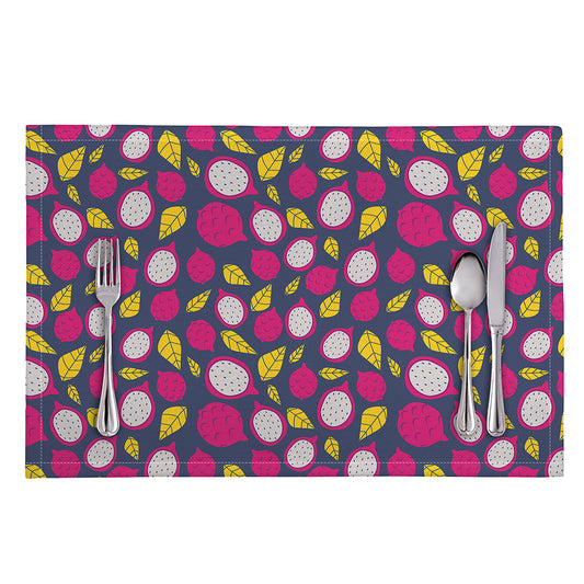 Purple Pitaya Pattern Print Placemat