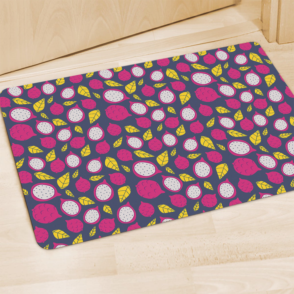 Purple Pitaya Pattern Print Polyester Doormat