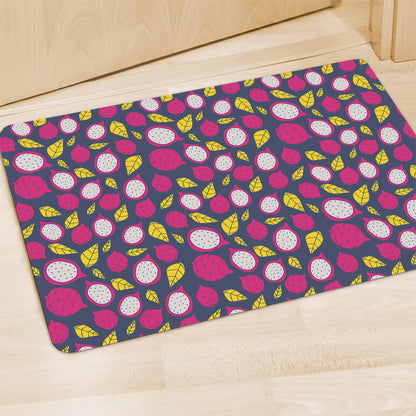 Purple Pitaya Pattern Print Polyester Doormat