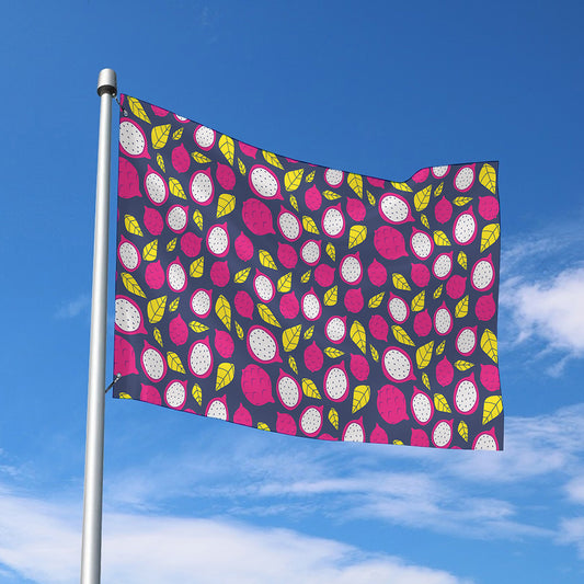 Purple Pitaya Pattern Print Polyester Flag