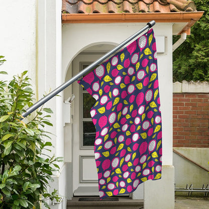 Purple Pitaya Pattern Print Polyester Flag
