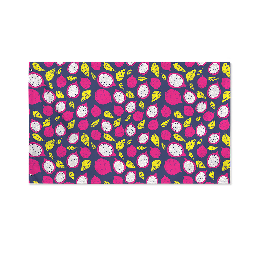 Purple Pitaya Pattern Print Polyester Flag