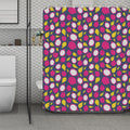 Purple Pitaya Pattern Print Polyester Shower Curtain