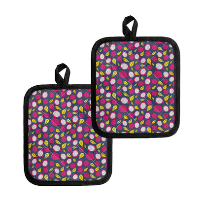 Purple Pitaya Pattern Print Pot Holders