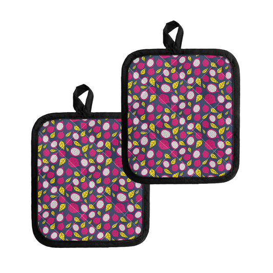 Purple Pitaya Pattern Print Pot Holders