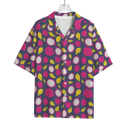Purple Pitaya Pattern Print Rayon Hawaiian Shirt