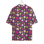 Purple Pitaya Pattern Print Rayon Hawaiian Shirt