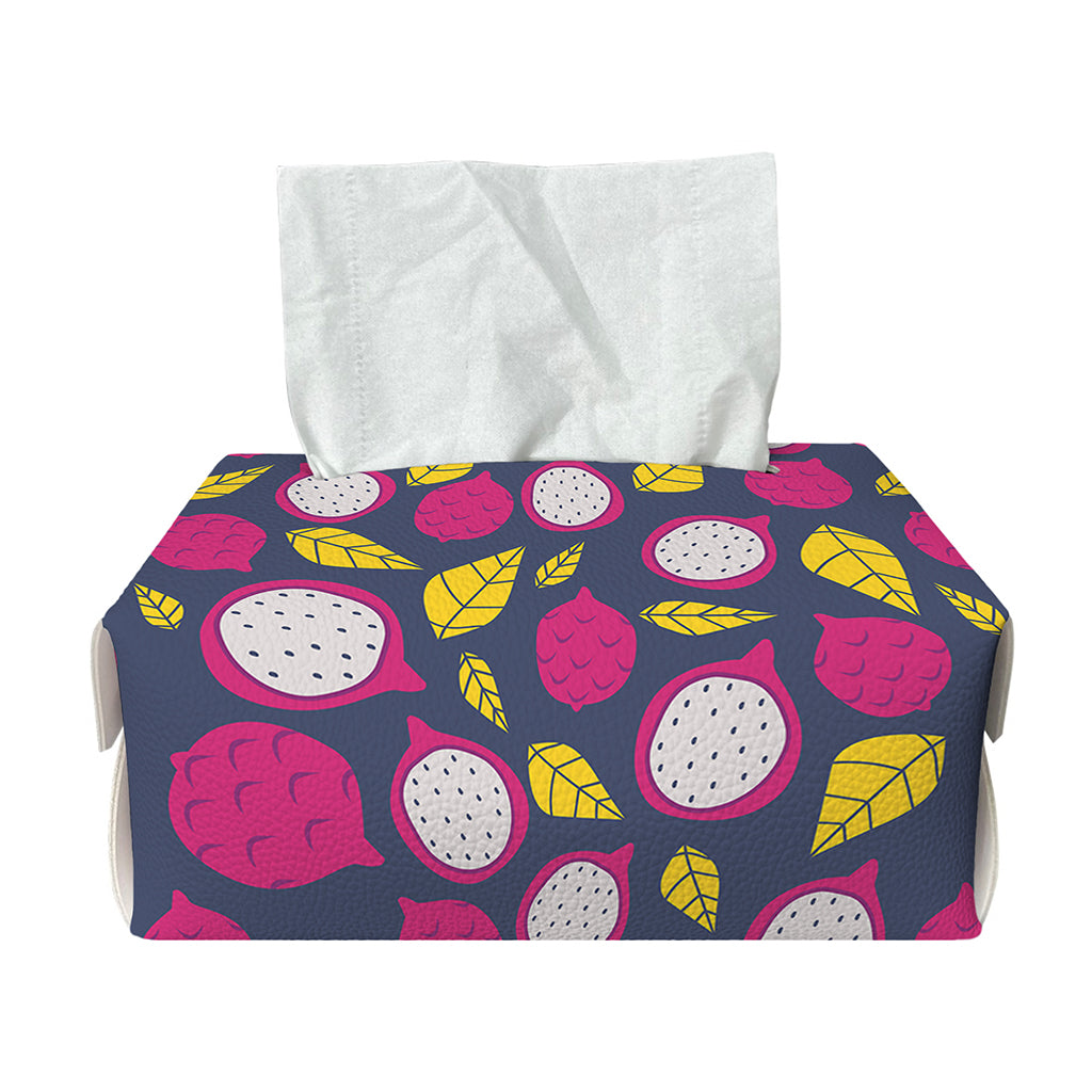 Purple Pitaya Pattern Print Rectangle Tissue Box Cover