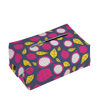 Purple Pitaya Pattern Print Rectangle Tissue Box Cover