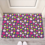 Purple Pitaya Pattern Print Rubber Doormat