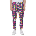 Purple Pitaya Pattern Print Scuba Joggers