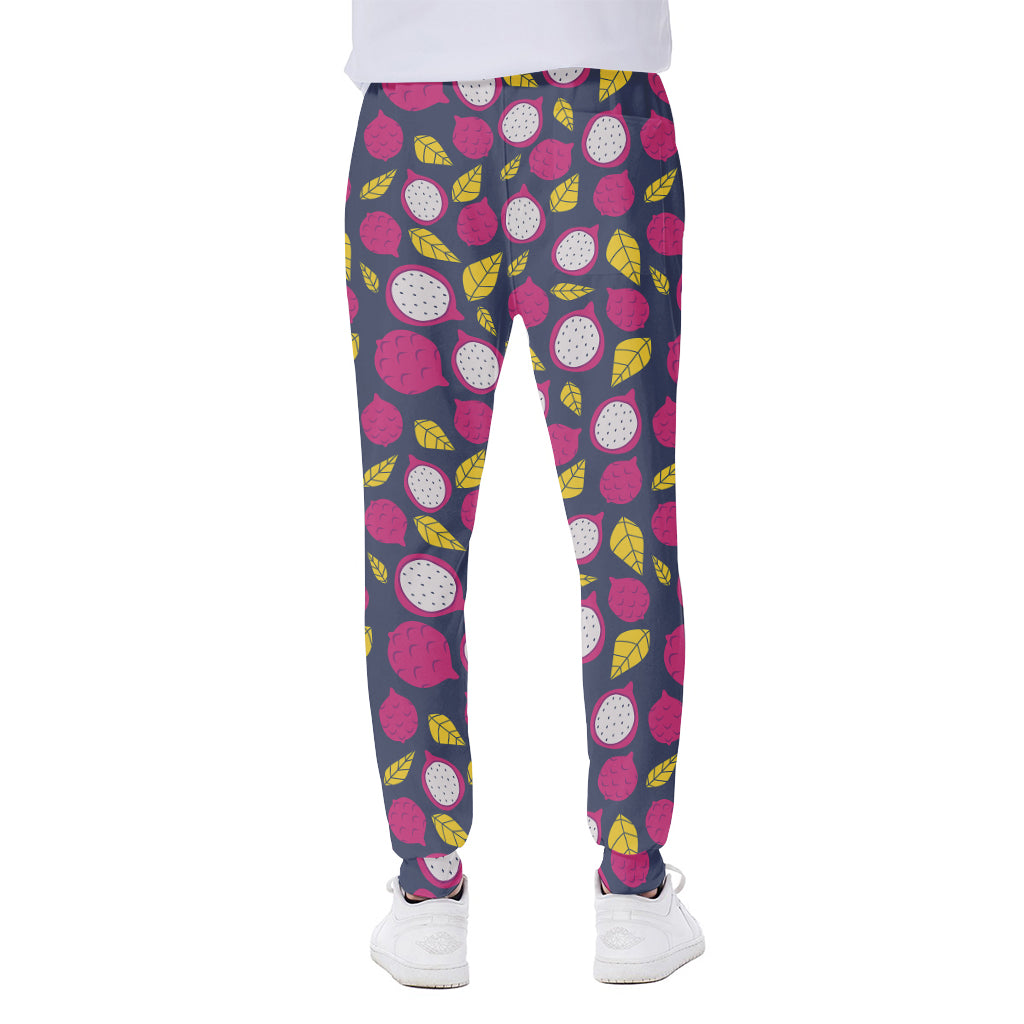 Purple Pitaya Pattern Print Scuba Joggers