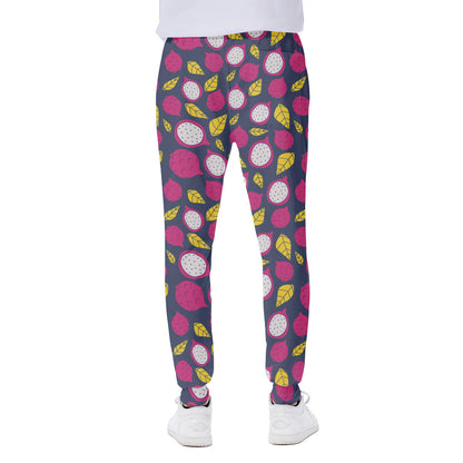 Purple Pitaya Pattern Print Scuba Joggers