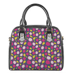 Purple Pitaya Pattern Print Shoulder Handbag