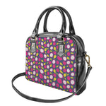 Purple Pitaya Pattern Print Shoulder Handbag