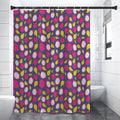 Purple Pitaya Pattern Print Shower Curtain