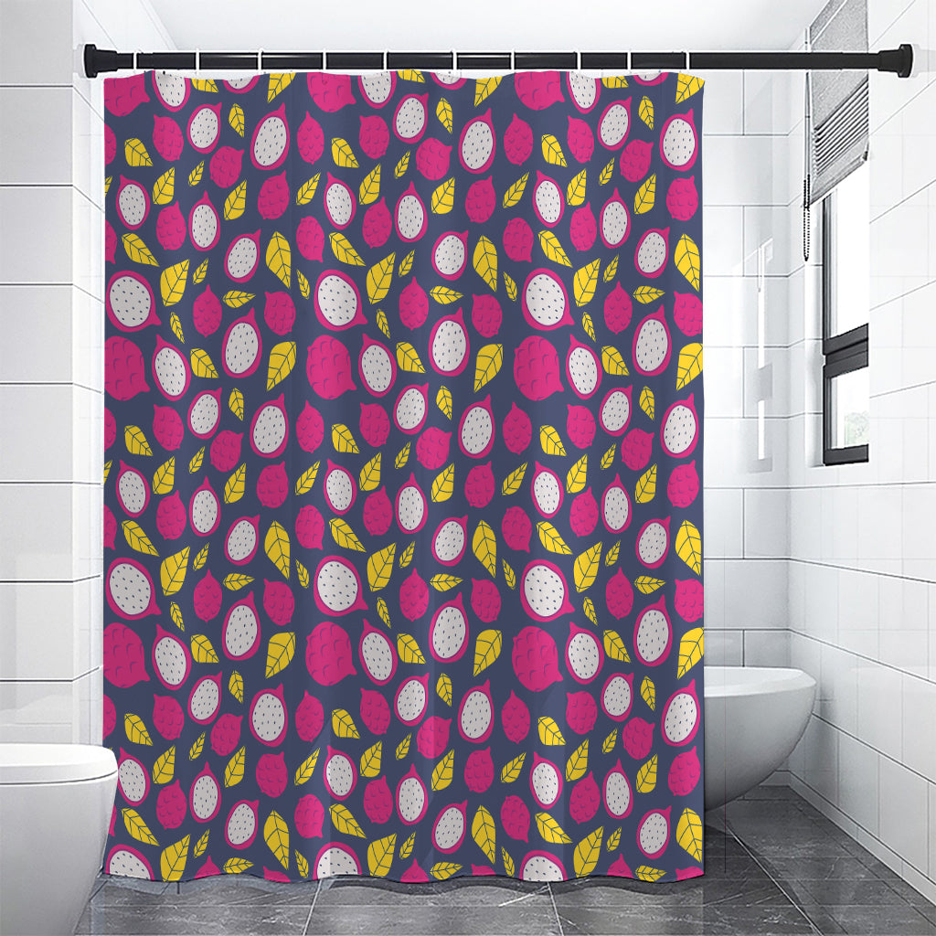 Purple Pitaya Pattern Print Shower Curtain