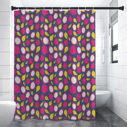 Purple Pitaya Pattern Print Shower Curtain