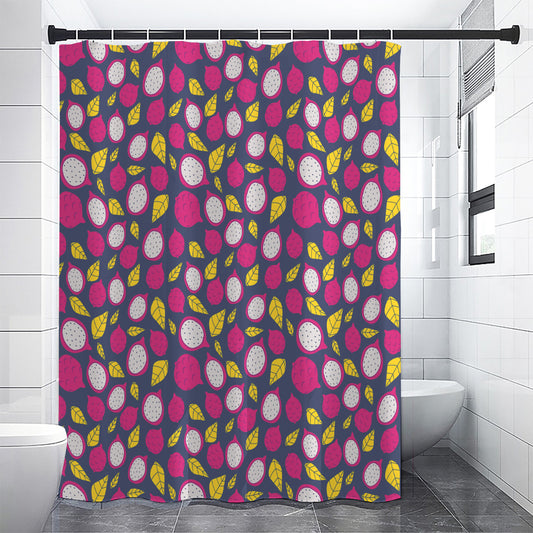 Purple Pitaya Pattern Print Shower Curtain