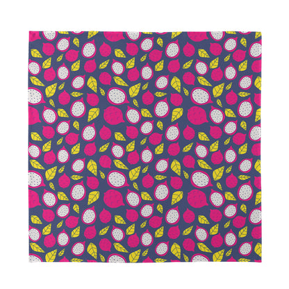 Purple Pitaya Pattern Print Silk Bandana