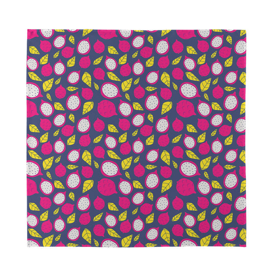 Purple Pitaya Pattern Print Silk Bandana