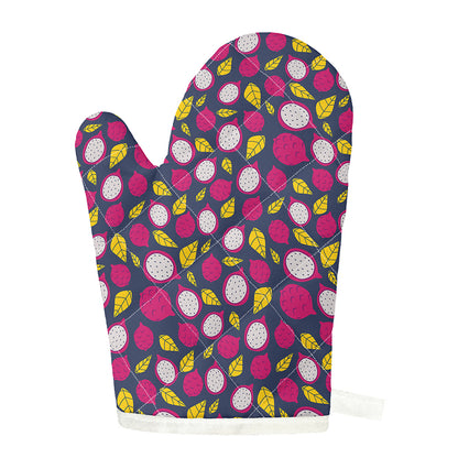Purple Pitaya Pattern Print Single Oven Mitt