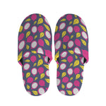Purple Pitaya Pattern Print Slippers