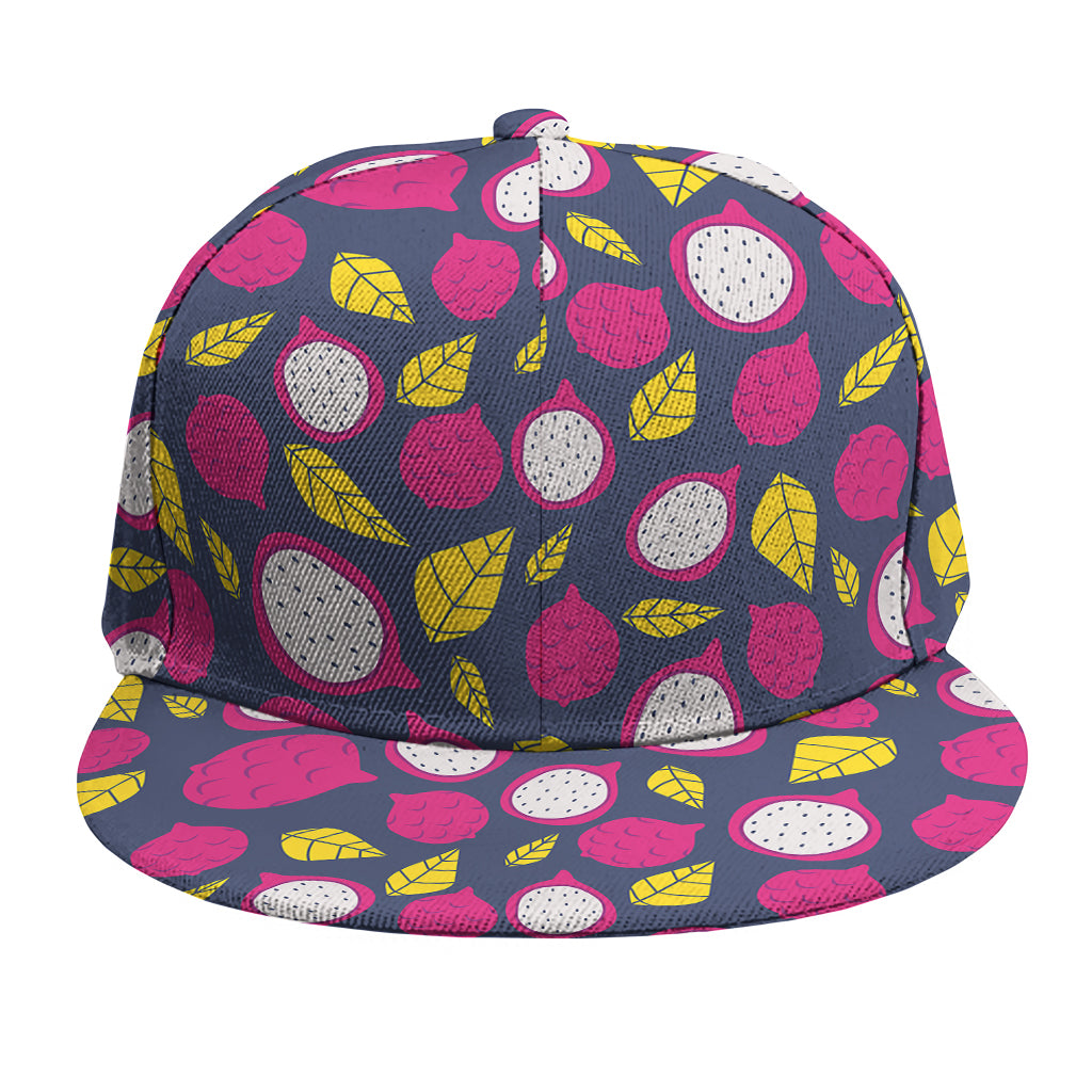 Purple Pitaya Pattern Print Snapback Cap