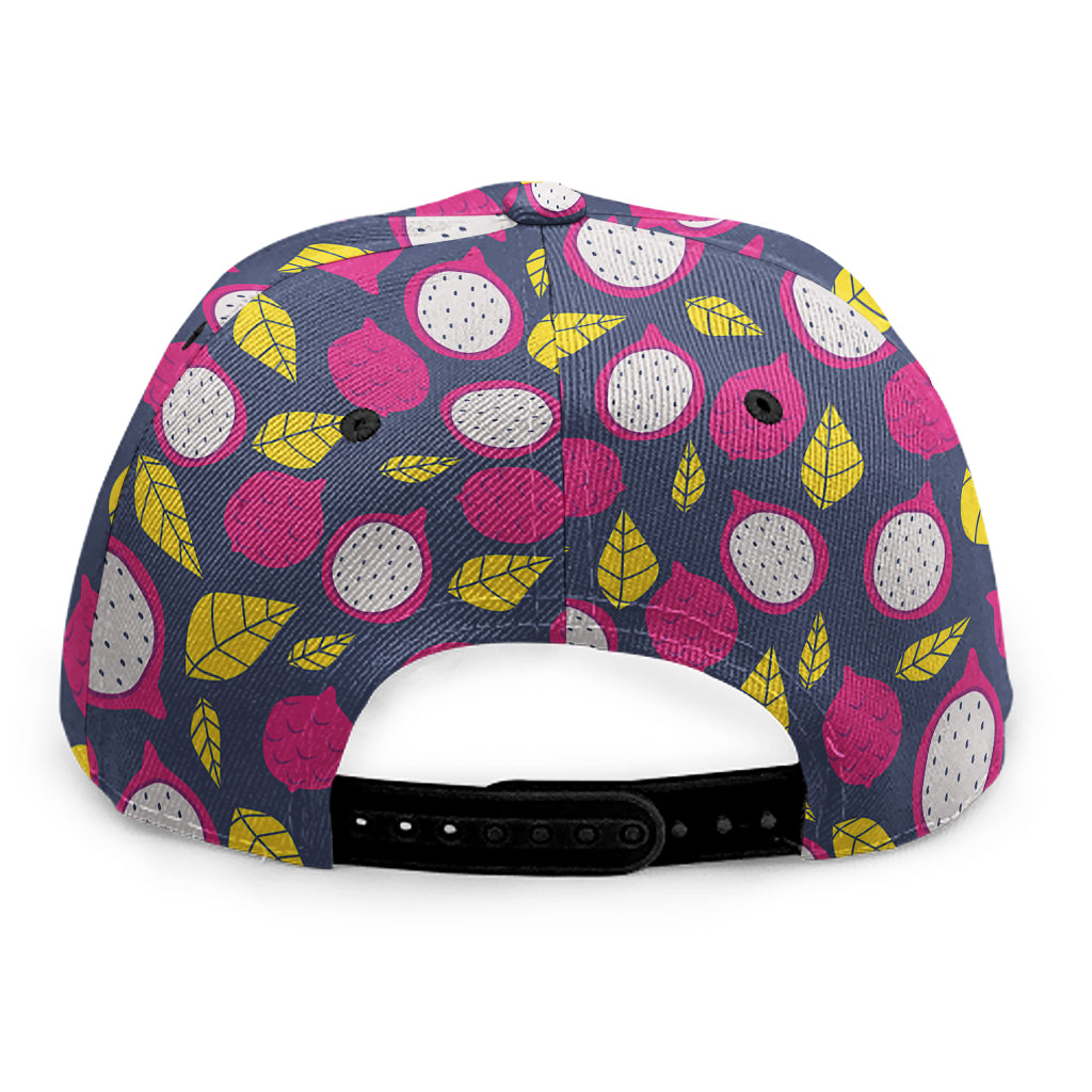 Purple Pitaya Pattern Print Snapback Cap