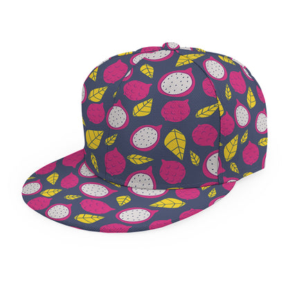Purple Pitaya Pattern Print Snapback Cap