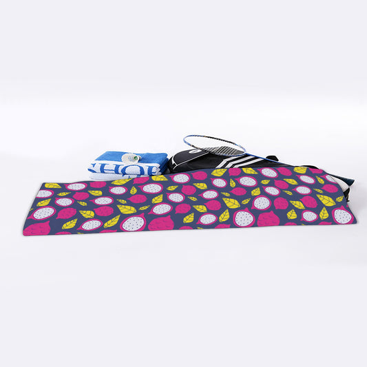 Purple Pitaya Pattern Print Sports Towel