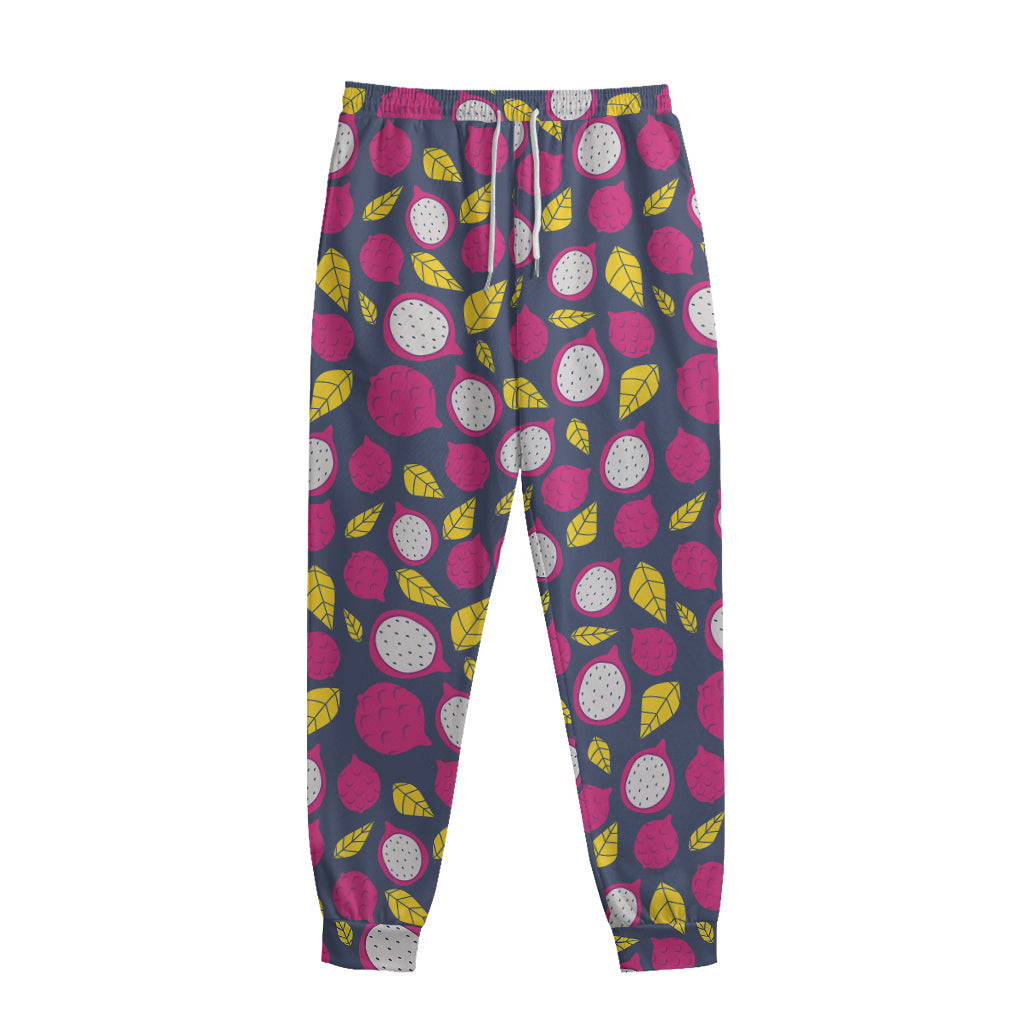 Purple Pitaya Pattern Print Sweatpants