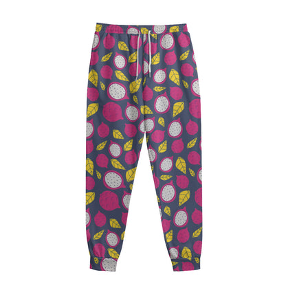 Purple Pitaya Pattern Print Sweatpants
