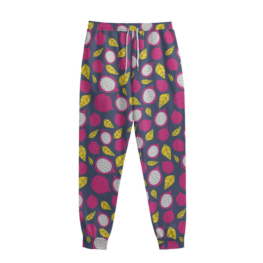 Purple Pitaya Pattern Print Sweatpants