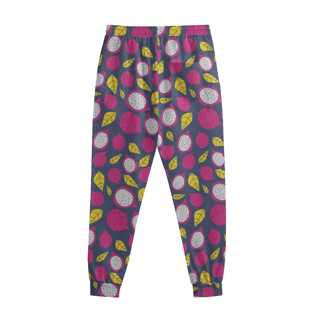 Purple Pitaya Pattern Print Sweatpants