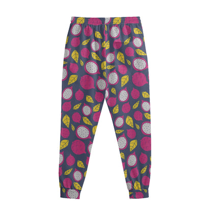 Purple Pitaya Pattern Print Sweatpants