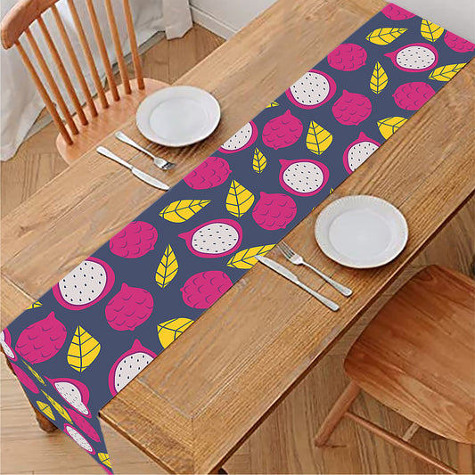 Purple Pitaya Pattern Print Table Runner