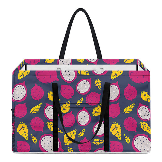 Purple Pitaya Pattern Print Utility Tote Bag