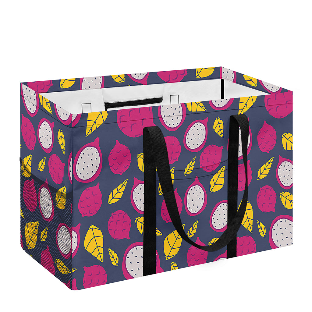 Purple Pitaya Pattern Print Utility Tote Bag