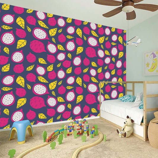 Purple Pitaya Pattern Print Wall Sticker