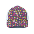 Purple Pitaya Pattern Print White Mesh Trucker Hat