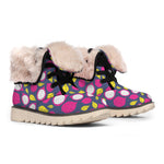 Purple Pitaya Pattern Print Winter Boots
