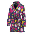 Purple Pitaya Pattern Print Women's Bathrobe
